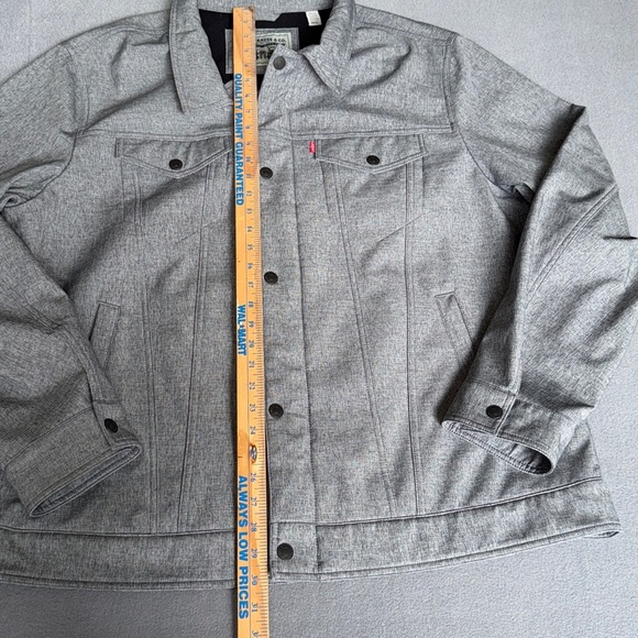Levi's Men’s Gray Soft Shell Trucker Jacket Jacket size 2XLT Polyester like new - Picture 3 of 12